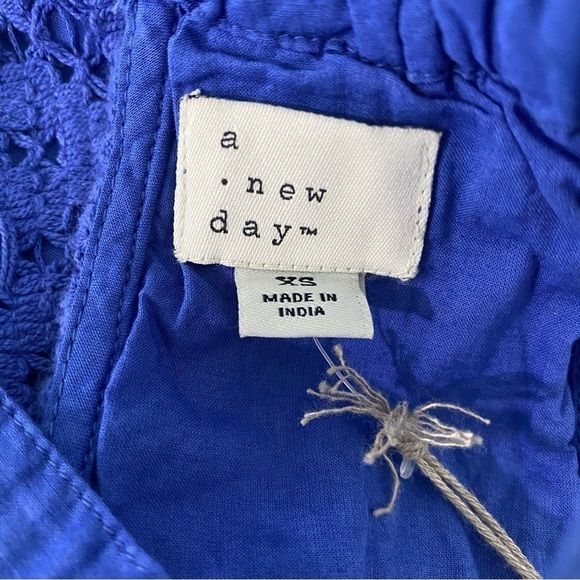 Women's Sleeveless Crochet Dress - A New Day™ Blue Size XS - Picture 7 of 9